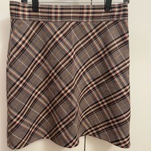 Theory plaid skirt, new with tags, size 8, beige